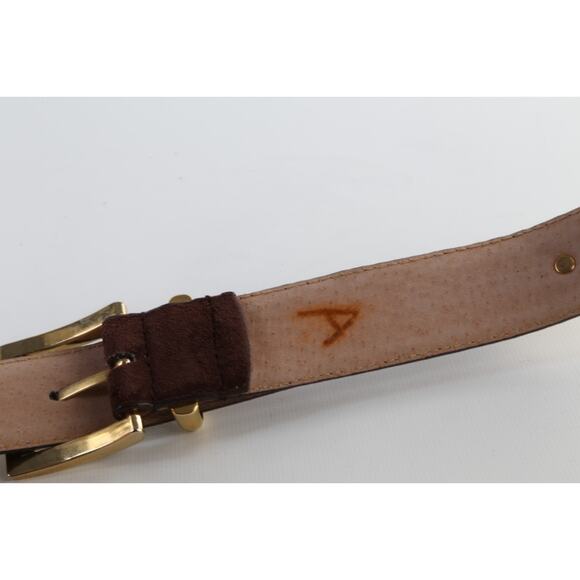 Vintage Perry Ellis Brown Suede Leather Waist Belt Classic Size M - Picture 14 of 16